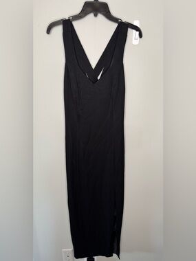 Miss Ashlee Vintage 90’s Y2K Black Formal Criss Cross Back Maxi Dress - Size 10
